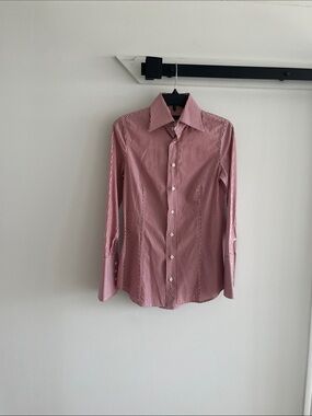 DSQUARED2 Women's Red and White Pinstripe Button-Down Shirt